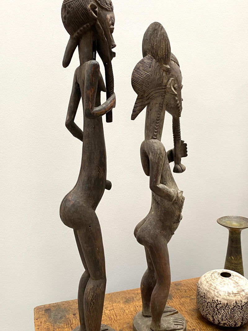 Figuren-Paar Baule Skulpturen Holz Elfenbeinküste Afrika