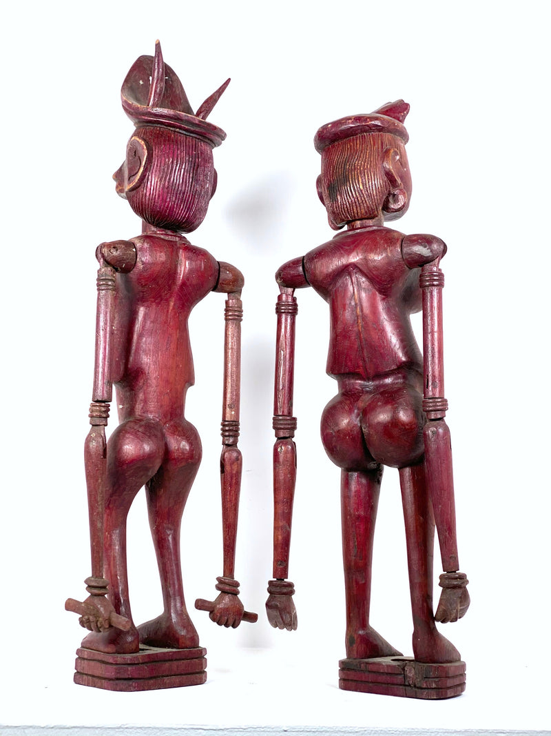 2 Antike Museale Holz Stabspielfiguren Kalimantan Barat 19. Jahrhundert