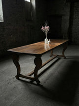 ANTIQUE FRENCH MONASTERY DINING TABLE NUTWOOD 325cm, 19th CENTURY