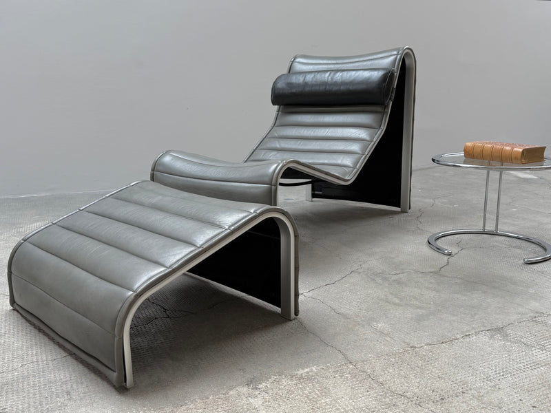 ERIC SIGFRID PERSSON FOR MÖBELKULTUR AB CHAISELONGUE LOUNGER LEATHER, SWEDEN 1970S
