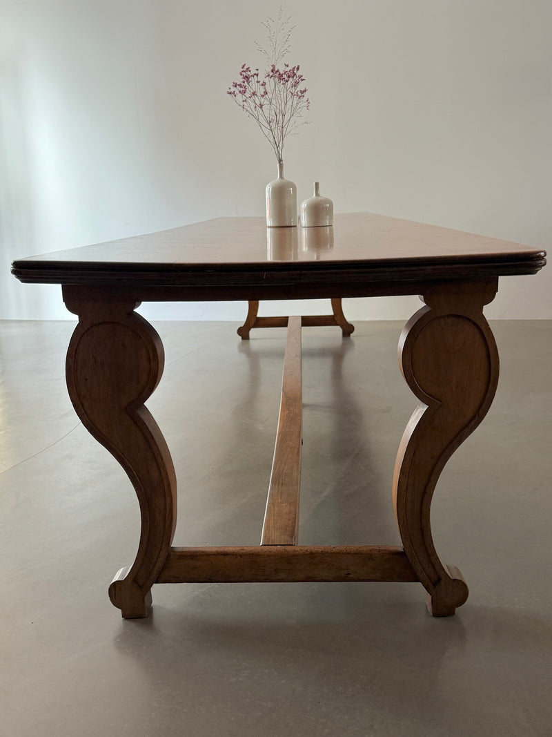 ANTIQUE FRENCH MONASTERY DINING TABLE NUTWOOD 325cm, 19th CENTURY