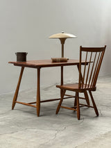 DESK IN SOLID WOOD WITH SPINDLE BACK CHAIR 1950s