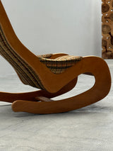 CASALA MIDCENTURY ROCKING CHAIR BEECH WOOD BOUCLÉ, GERMANY 1960s