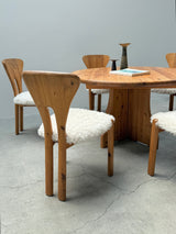 NIELS KOEFOED DINING TABLE & 6 CHAIRS PINE SHEEP, DENMARK 1980s