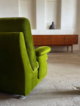 GREEN VELVET FUTURISM SPACE AGE ARMCHAIRS, GERMANY 1970s