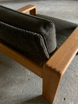 CARL STRAUB ARMCHAIR & 2-SEATER SOFA SET ASH WOOD, GERMANY 1960s