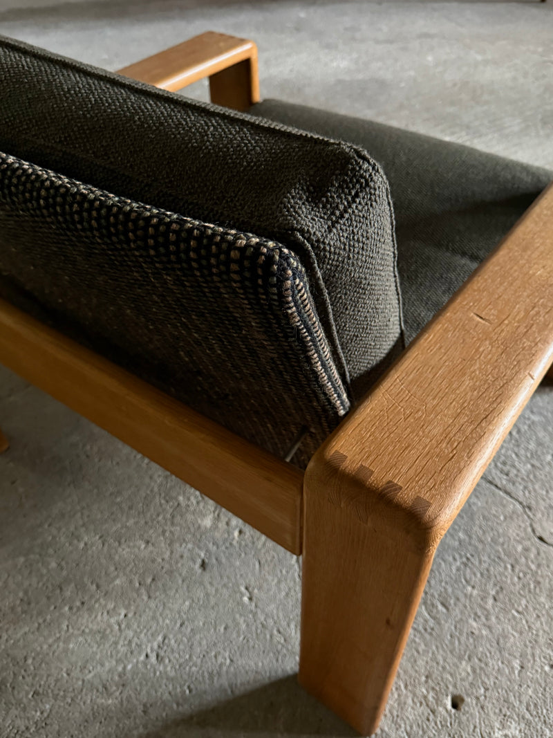 CARL STRAUB ARMCHAIR & 2-SEATER SOFA SET ASH WOOD, GERMANY 1960s