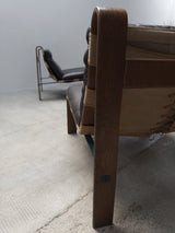 PAIR OF CARL STRAUB „SAFARI“ ARMCHAIRS IN LEATHER & BENTWOOD, GERMANY 1960s