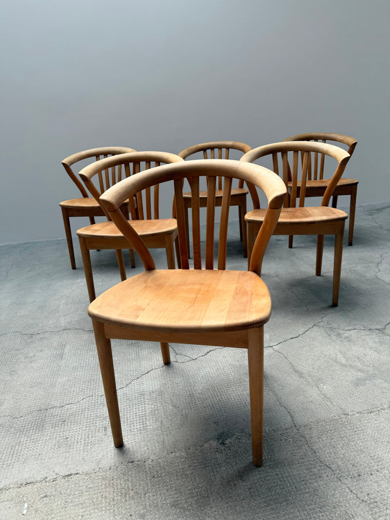TEAM 7 DINING TABLE & 6 CHAIRS SOLID ALDER WOOD, AUSTRIA 1990s