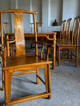 DINING SET TABLE & 8 CHAIRS SOLID WOOD CHINA 1960s