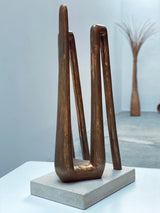 PROF. ANSELMO OBLETTER BRONZE SCULPTURE STYLIZED FEMALE NUDE