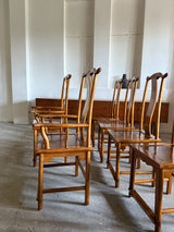 DINING SET TABLE & 8 CHAIRS SOLID WOOD CHINA 1960s