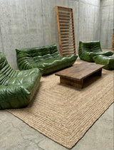 MICHEL DUCAROY FOR LIGNE ROSET „TOGO“ SEATING GROUP GREEN LEATHER