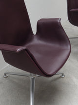 FABRICIUS & KASTHOLM FOR KNOLL ‚FK LOUNGE CHAIR 6725‘ LEATHER ALUMINIUM SWIVEL ARMCHAIR