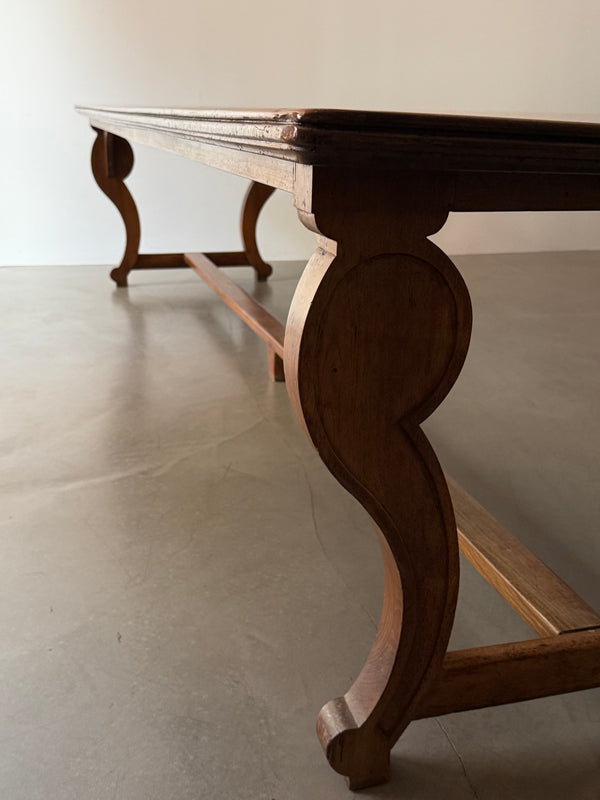 ANTIQUE FRENCH MONASTERY DINING TABLE NUTWOOD 325cm, 19th CENTURY