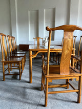 DINING SET TABLE & 8 CHAIRS SOLID WOOD CHINA 1960s