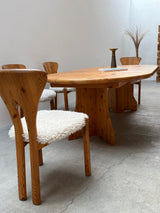 NIELS KOEFOED DINING TABLE & 6 CHAIRS PINE SHEEP, DENMARK 1980s