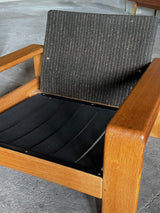 CARL STRAUB ARMCHAIR & 2-SEATER SOFA SET ASH WOOD, GERMANY 1960s