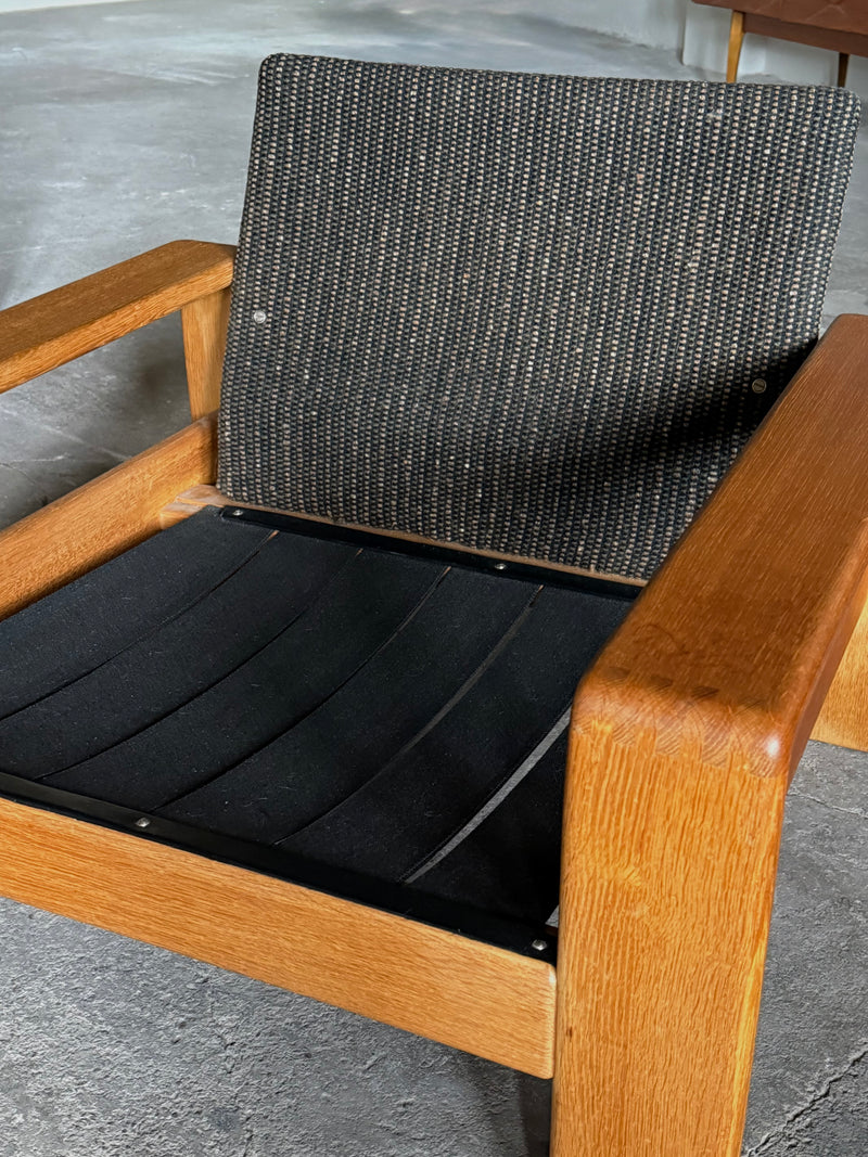 CARL STRAUB ARMCHAIR & 2-SEATER SOFA SET ASH WOOD, GERMANY 1960s