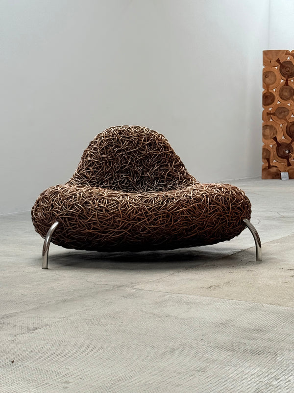 UDOM UDOMSRIANAN & PLANET 2001 RATTAN WICKER NEST CHAIR, THAILAND