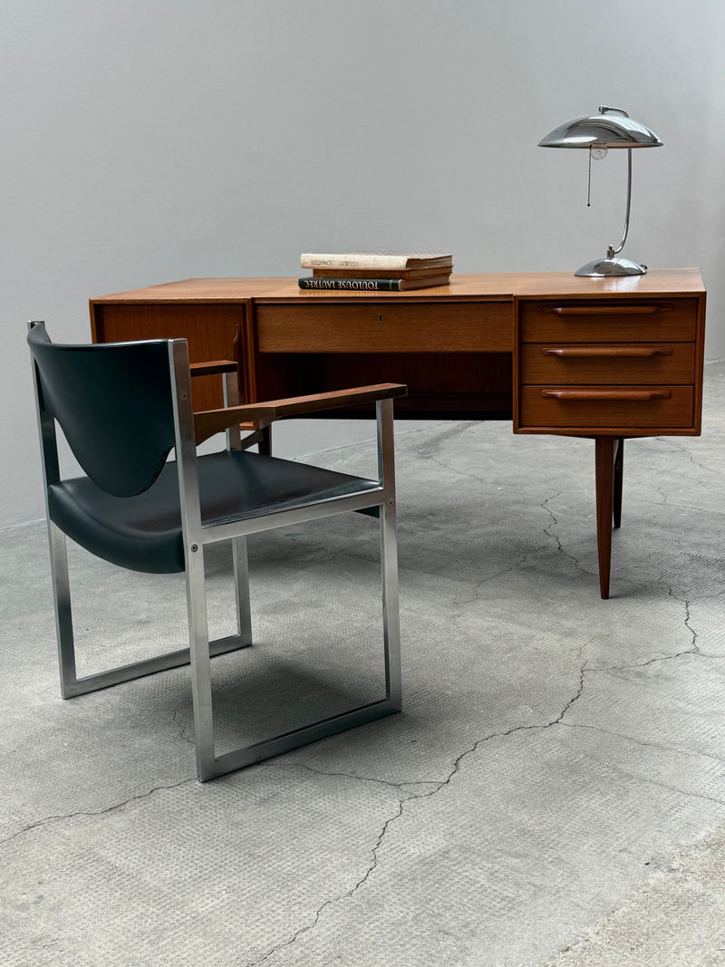 HEINRICH RIESTENPATT RT200 DESK TEAK WOOD, GERMANY 1960s