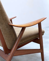Illum Wikkelsø „Modell 10“ Teak Holz Sessel Armchair Dänemark 1950er