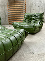 MICHEL DUCAROY FOR LIGNE ROSET „TOGO“ SEATING GROUP GREEN LEATHER