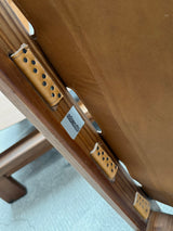 CARL STRAUB MODULAR SEATING GROUP ARMCHAIR COFFEE TABLE IM SOLID PINE WOOD, COGNAC LEATHER, GERMANY 1960s