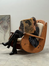 WASA ROCKING CHAIR XL SOLID PINE WOOD BRUTALIST, GERMANY 1980s