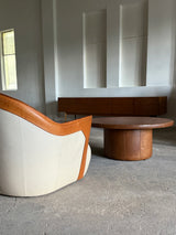 DE SEDE COFFEE TABLE COGNAC LEATHER, SWITZERLAND 1970s