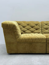 LAAUSER SECTIONAL SOFA ARMCHAIR GREEN VELVET, GERMANY 1970S