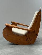 WASA ROCKING CHAIR XL SOLID PINE WOOD BRUTALIST, GERMANY 1980s