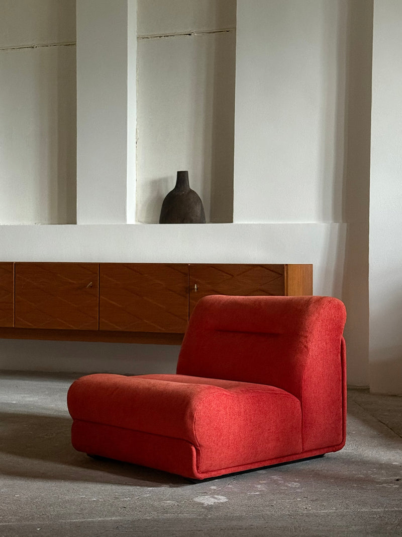 SET OF 2 JO OTTERPOHL FOR COR LOUNGE ARMCHAIRS RED & ORANGE, GERMANY 1960s