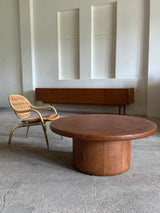 DE SEDE COFFEE TABLE COGNAC LEATHER, SWITZERLAND 1970s