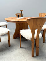 NIELS KOEFOED DINING TABLE & 6 CHAIRS PINE SHEEP, DENMARK 1980s