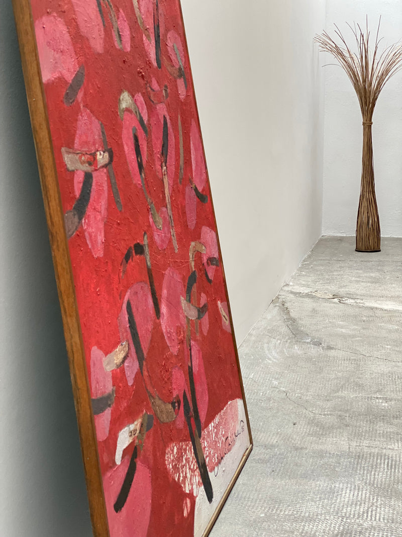 „VERZWEIGT VOR ROT“ - SCHLICKER, JOHANNES OIL ON CANVAS 150x110cm 1985
