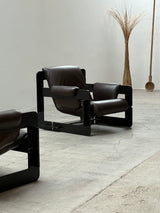ARNE JACOBSEN FOR ASKO „ROVER“ ARMCHAIRS LEATHER ASH WOOD, FINLAND 1960s