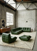 MICHEL DUCAROY FOR LIGNE ROSET „TOGO“ SEATING GROUP GREEN LEATHER