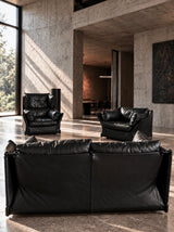 PIERO DE MARTINI FOR CASSINA VIOLA, VIOLINO & VIOLA D’AMORE LOUNGE CHAIRS & SOFA SET, ITALY 1977