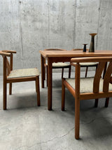 HANS J. FRYDENDAL FOR BOLTINGE STØLEFABRIK TEAKWOOD DINING TABLE & 6 CHAIRS, DENMARK 1970s