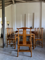 DINING SET TABLE & 8 CHAIRS SOLID WOOD CHINA 1960s