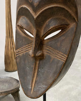 Afrikanische Kwele Maske Gabun Afrika Holz Eule Katze