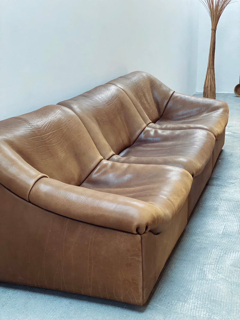 De Sede DS-46 Büffel Leder Modular Sitzgruppe Sessel & Sofa, Schweiz 1970er