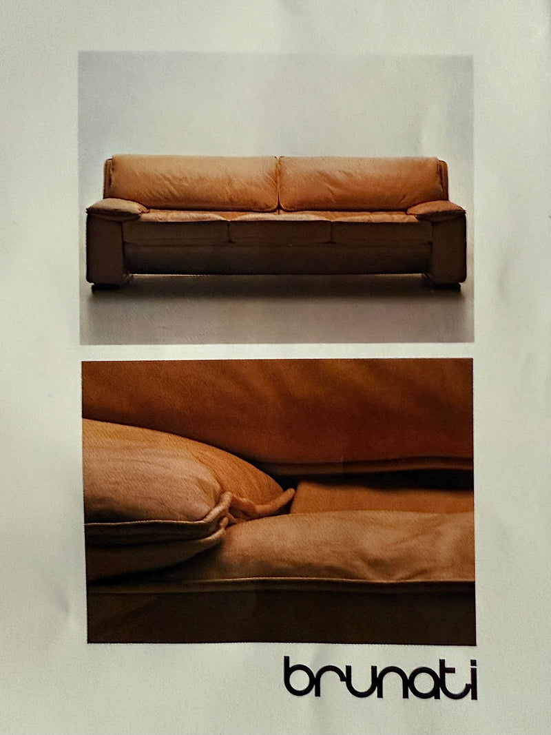 SET OF 2 „THERA“ ARMCHAIRS BY AMMANNATI & VITELLI FOR BRUNATI IN COGNAC LEATHER, ITALY 1980s