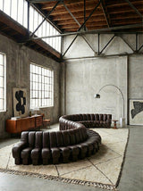 DE SEDE DS-600 „TATZELWURM“ / „SNAKE“ SECTIONAL SOFA MOCHA BROWN LEATHER, SWITZERLAND 1980s