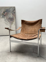 HANS KÖNECKE FOR TECTA D99 ARMCHAIR IN CHROMED STEEL & SUEDE, GERMANY 1960s