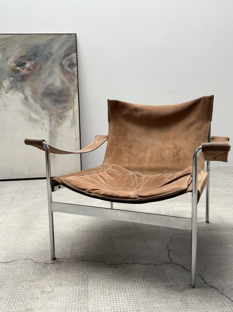 HANS KÖNECKE FOR TECTA D99 ARMCHAIR IN CHROMED STEEL & SUEDE, GERMANY 1960s