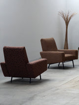 SET OF 2 PIERRE GUARICHE FOR AIRBORNE „G10“ ARMCHAIRS, FRANCE 1950s