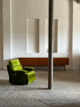 GREEN VELVET FUTURISM SPACE AGE ARMCHAIRS, GERMANY 1970s