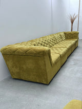LAAUSER SECTIONAL SOFA ARMCHAIR GREEN VELVET, GERMANY 1970S